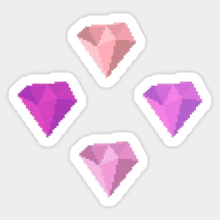 Pink Gems Pixel Art Sticker